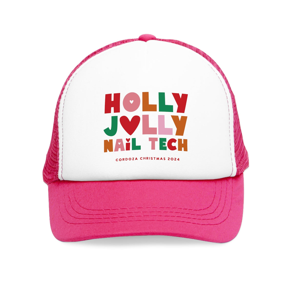 2024 Holly Jolly Nail Tech Mesh Cap - Cordoza Nail Supply