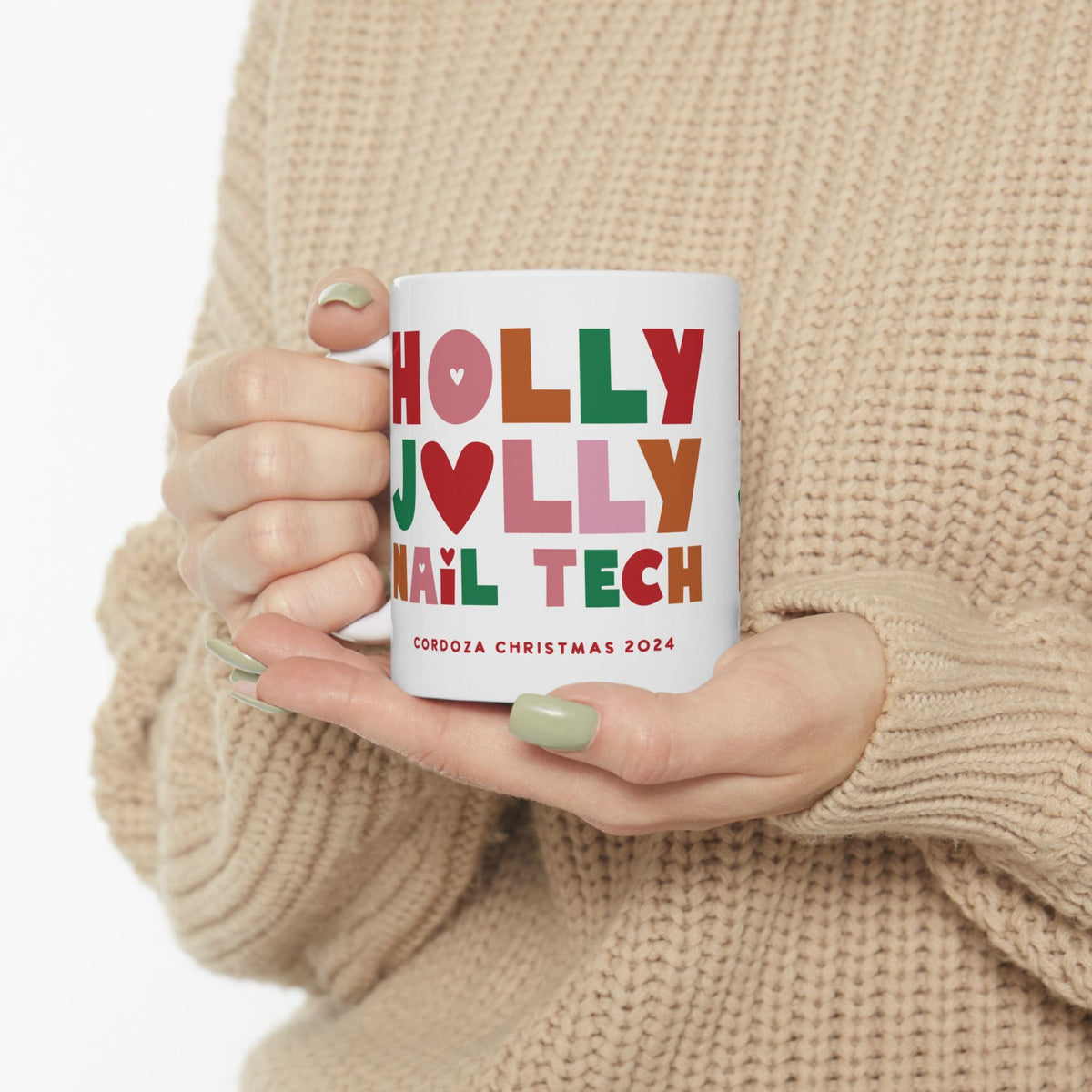 2024 Holly Jolly Nail Tech Mug 11oz - Cordoza Nail Supply