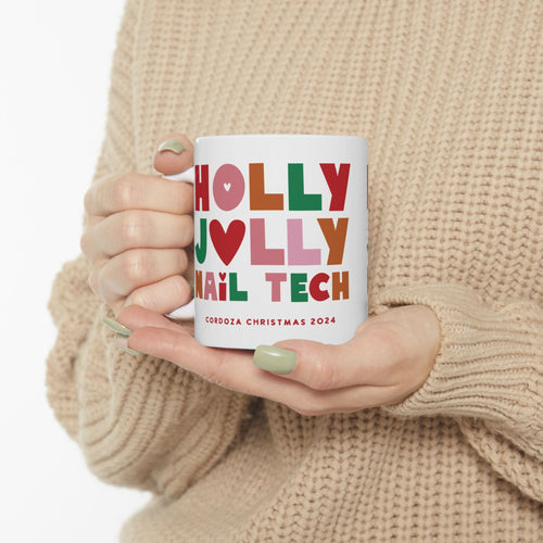 2024 Holly Jolly Nail Tech Mug 11oz - Cordoza Nail Supply