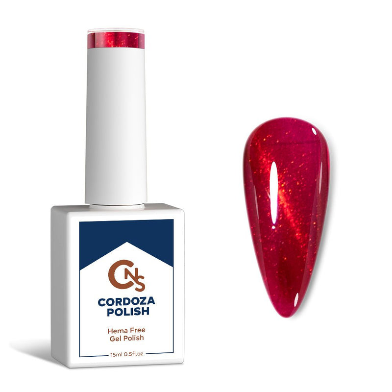 Burgundy Kiss - CNS Hema Free Shimmer Gel Polish - Cordoza Nail Supply