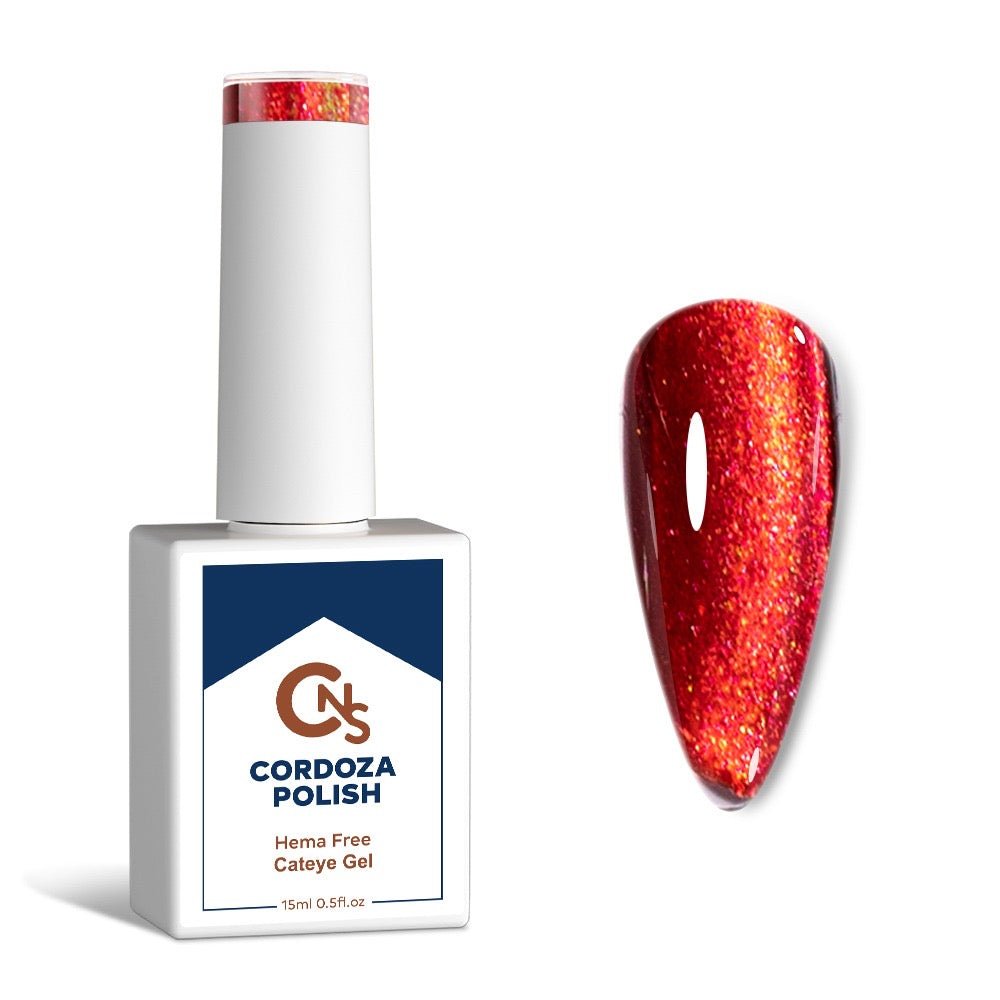 Crimson Flame - CNS Hema Free Cateye Gel Polish - Cordoza Nail Supply