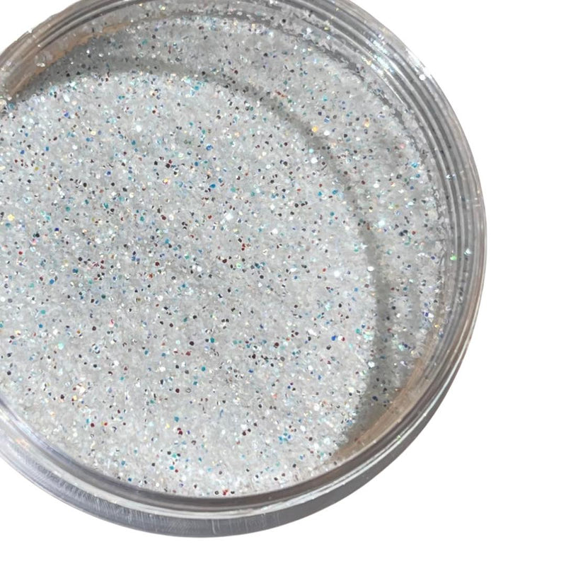 Dolly's Diamonds - White Chrome Cosmetic Grade Nail Glitter - 15g Pot - Cordoza Nail Supply