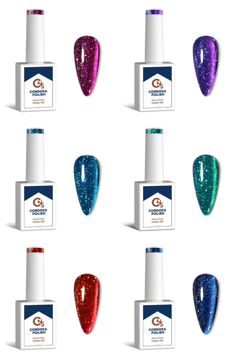 Gemstones Cateye 6pc Collection - Cordoza Nail Supply