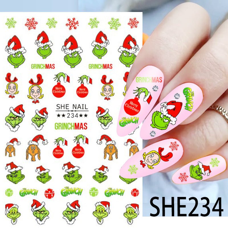 Grinch Nail Sticker Decals #234 - Cordoza Nail Supply