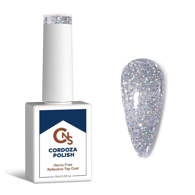 Holo Prism Reflective Top Coat - CNS Hema Free Gel Polish - Cordoza Nail Supply