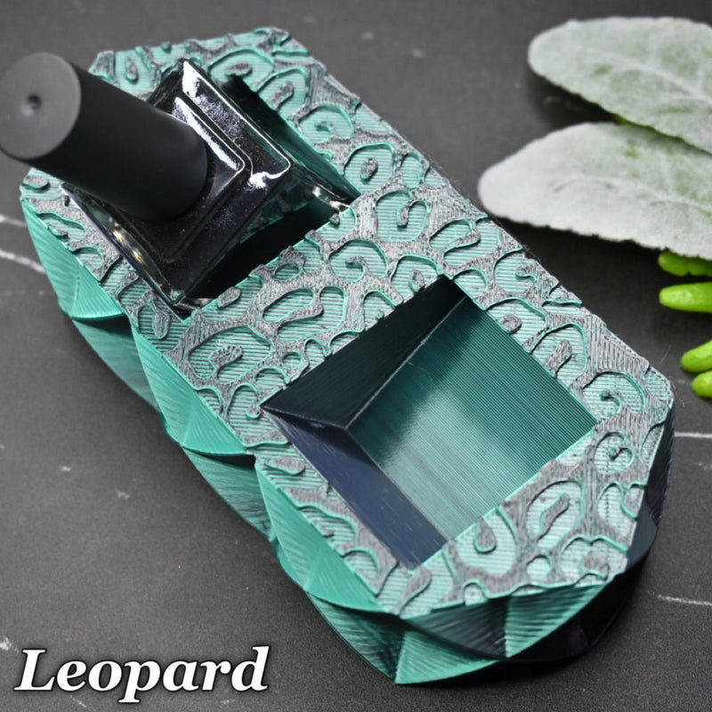 Leopard Pattern XL Triple Liquid Holder - Cordoza Nail Supply