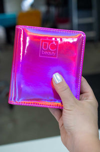 Mini Hot Pink Holographic Nail Stamp Storage Binder - Cordoza Nail Supply