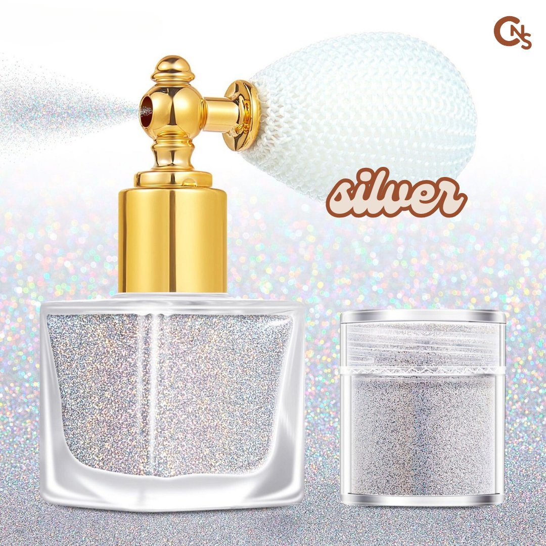 Silver - Holo Micro Sparkle Spritz Glitter - Cordoza Nail Supply